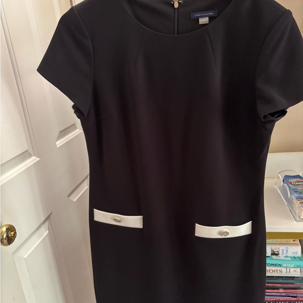 Tommy Hilfiger Black Dress with Cream Accents